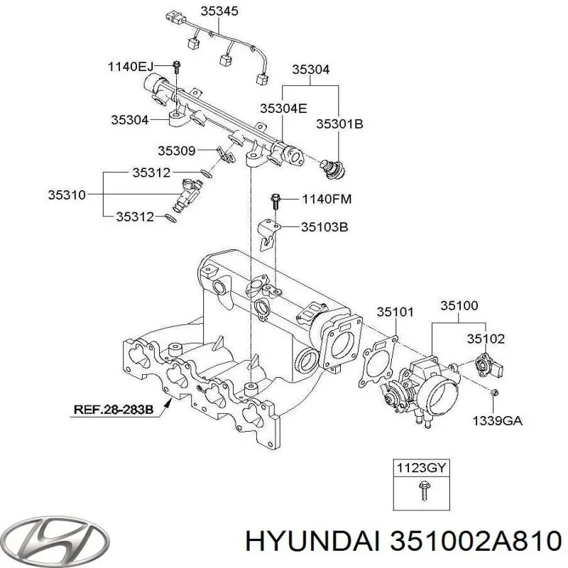 Válvula de borboleta montada Hyundai/Kia 351002A810 preço, a partir de 81,72 USD
