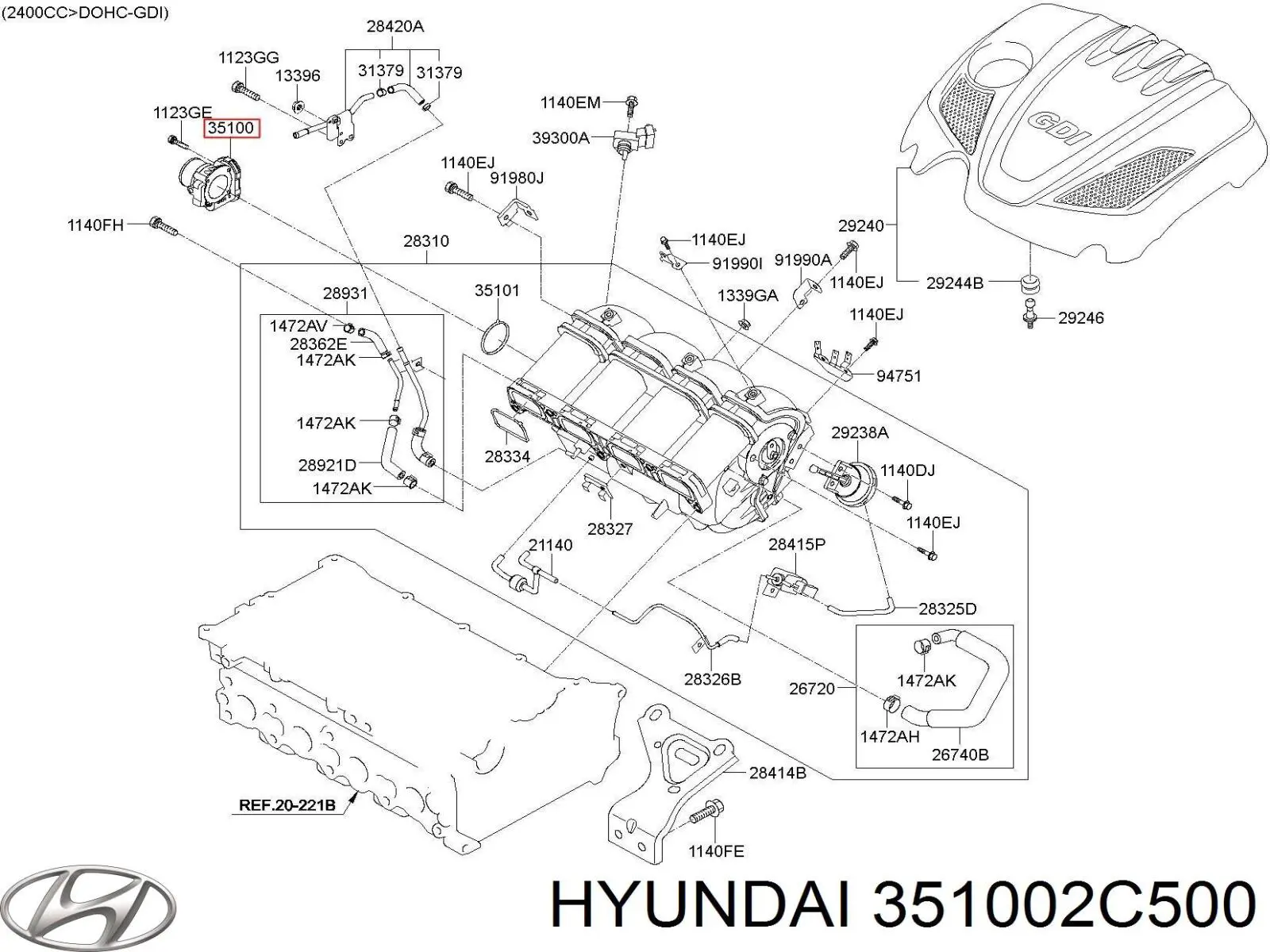 Compre Válvula de borboleta montada Hyundai H-1 STAREX 