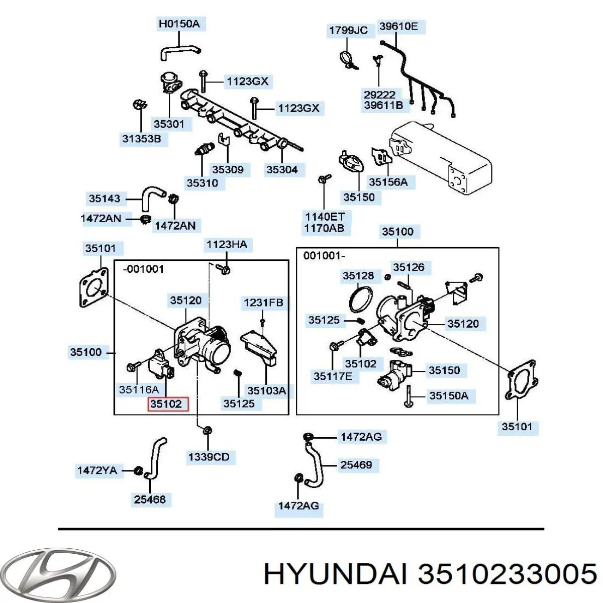 3510233005 Hyundai/Kia Sensor de posição da válvula de borboleta (potenciômetro)