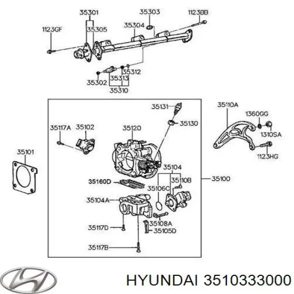 3510333000 Hyundai/Kia Válvula (regulador) de marcha a vácuo