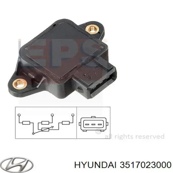 Sensor de posição da válvula de borboleta (potenciômetro) Hyundai/Kia 3517023000 preço, a partir de 35,75 USD