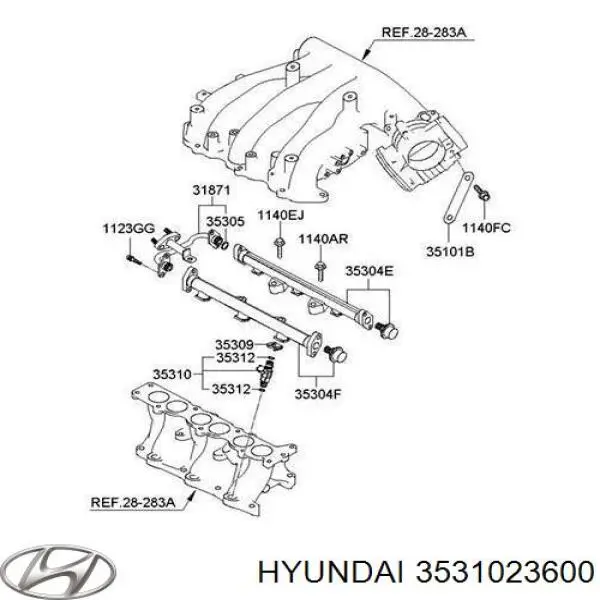 Injetor de injeção de combustível Hyundai/Kia 3531023600 preço, a partir de 52,78 USD