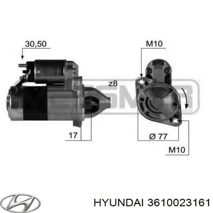 3610023161 Hyundai/Kia Motor de arranco