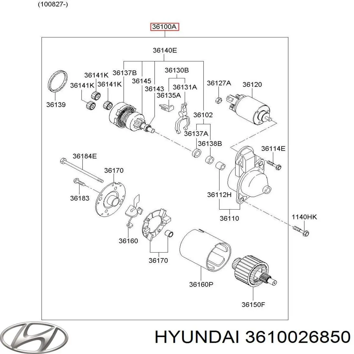 Compre 3610026860 Hyundai/Kia Motor de arranco