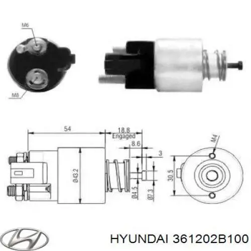 Compre 361202B100 Hyundai/Kia Relê retrator do motor de arranco