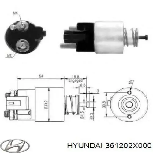 361202X000 Hyundai/Kia Relê retrator do motor de arranco