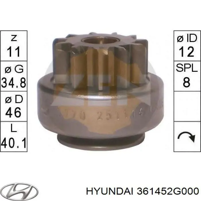 Roda-livre do motor de arranco FYC 361452G000 preço, a partir de 22,83 USD