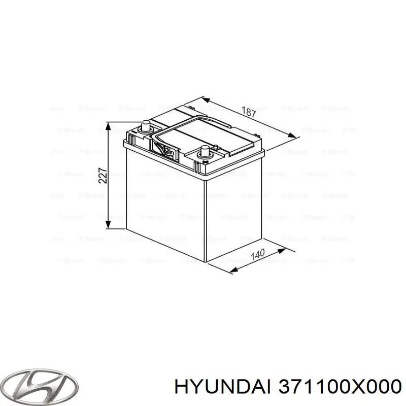Compre 371100X000 Hyundai/Kia Bateria recarregável (PILHA)