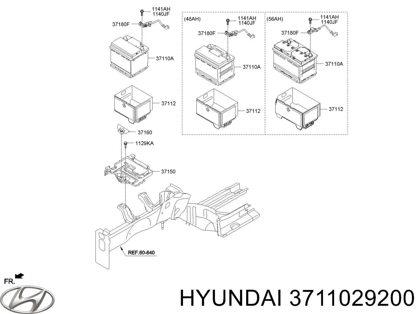 Compre 3711029200 Hyundai/Kia Bateria recarregável (PILHA)