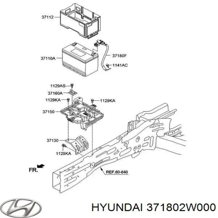 371802W000 Hyundai/Kia Cabo de terra de bateria recarregável (PILHA)