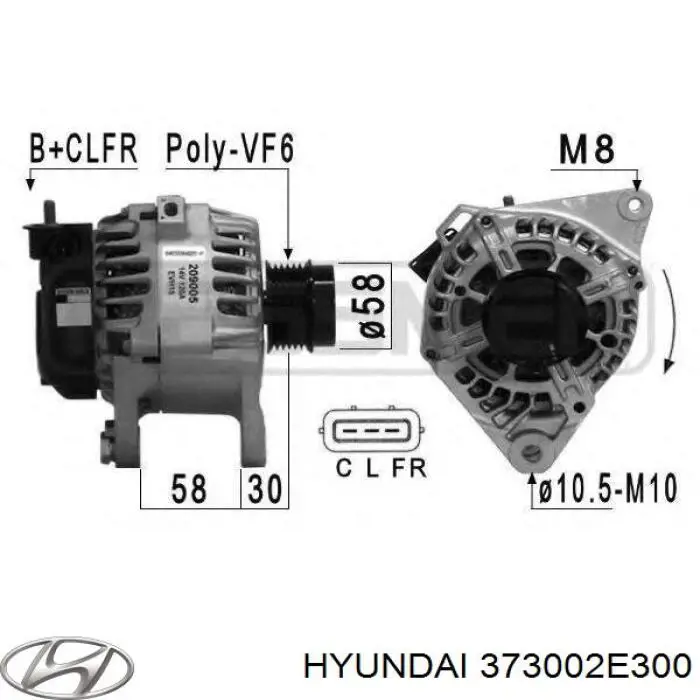 Gerador Hyundai/Kia 373002E300 preço, a partir de 243,66 USD