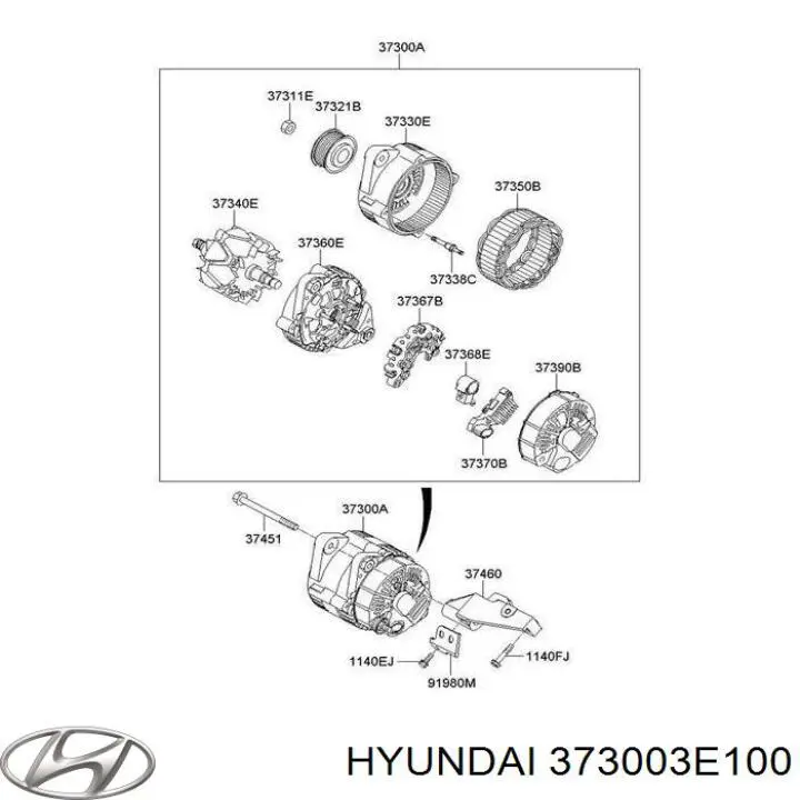 Compre 373003E100 Hyundai/Kia Gerador