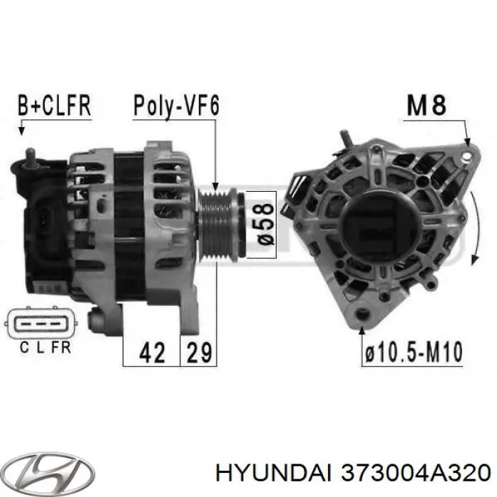 Gerador Hyundai/Kia 373004A320 preço, a partir de 334,74 USD