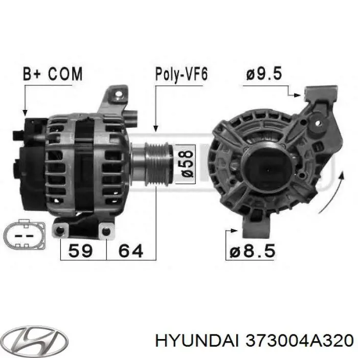 Gerador 373004A320 Hyundai/Kia