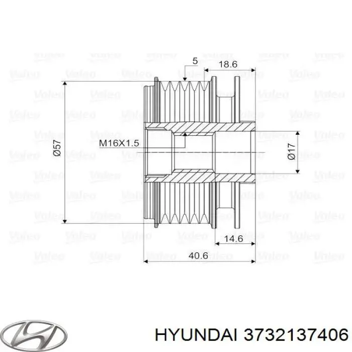 Polia do gerador Hyundai/Kia 3732137406 preço, a partir de 42,80 USD