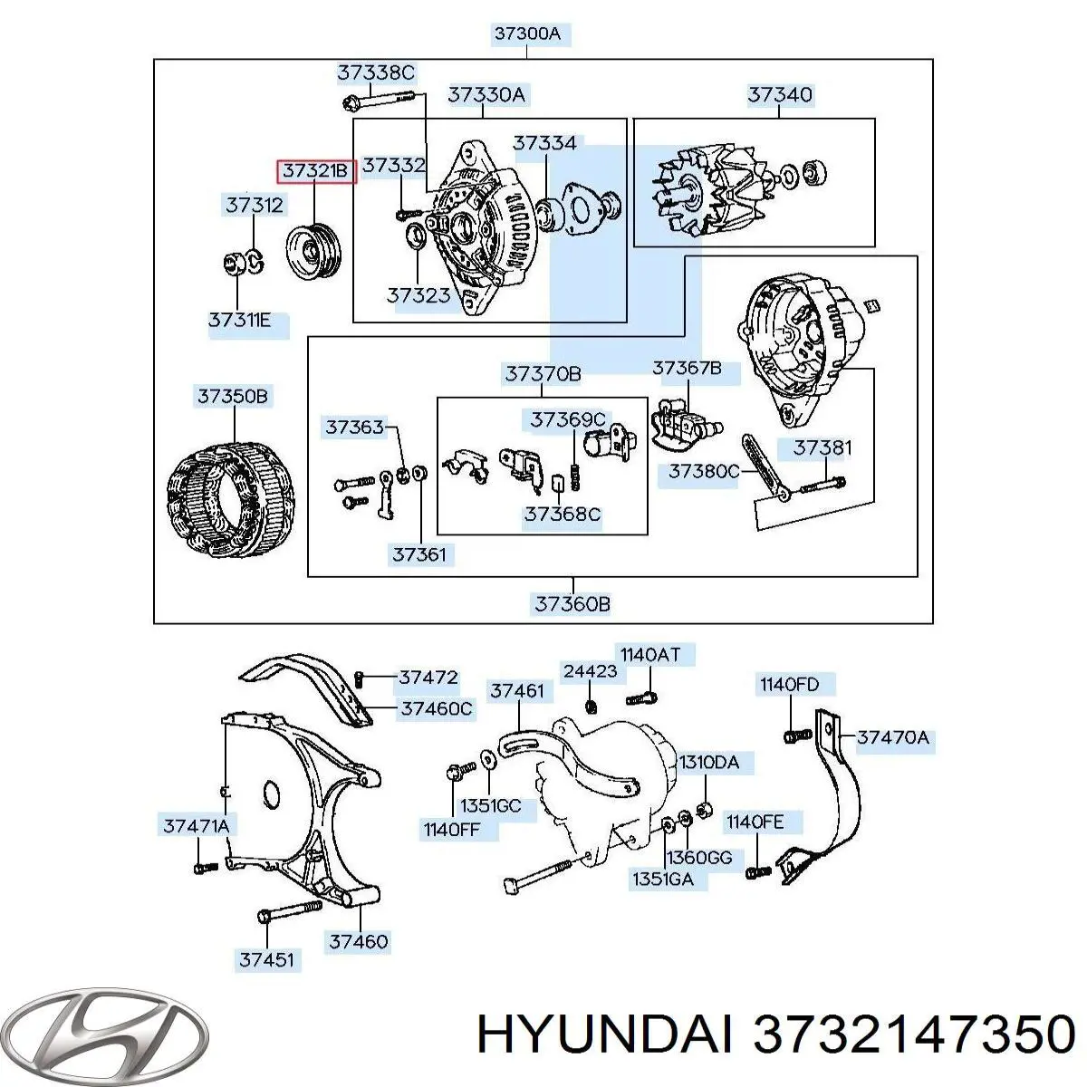 3732147350 Hyundai/Kia Polia do gerador