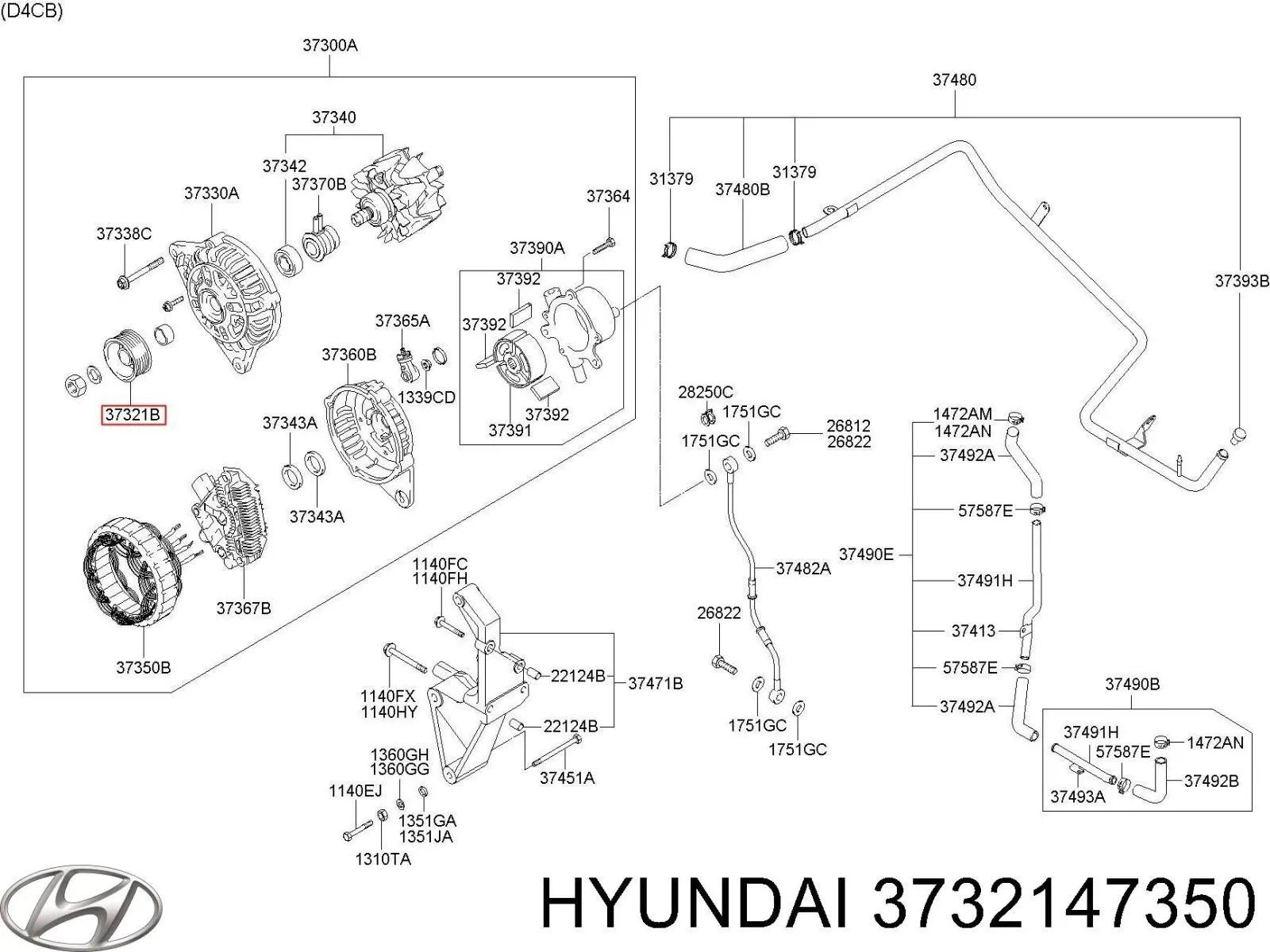 Polia do gerador Hyundai/Kia 3732147350 preço, a partir de 13,53 USD