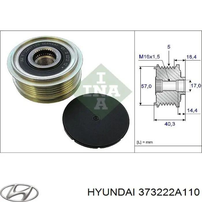 Polia do gerador Hyundai/Kia 373222A110 preço, a partir de 56,62 USD