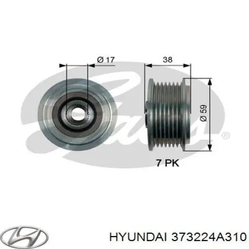 Polia do gerador Hyundai/Kia 373224A310 preço, a partir de 60,76 USD