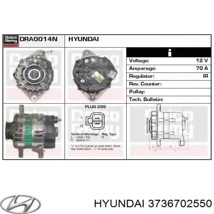 Eixo de diodos do gerador Hyundai/Kia 3736702550 preço, a partir de 67,10 USD