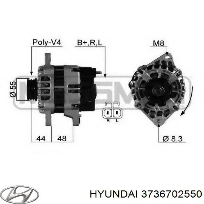 Compre 3736702550 Hyundai/Kia Eixo de diodos do gerador