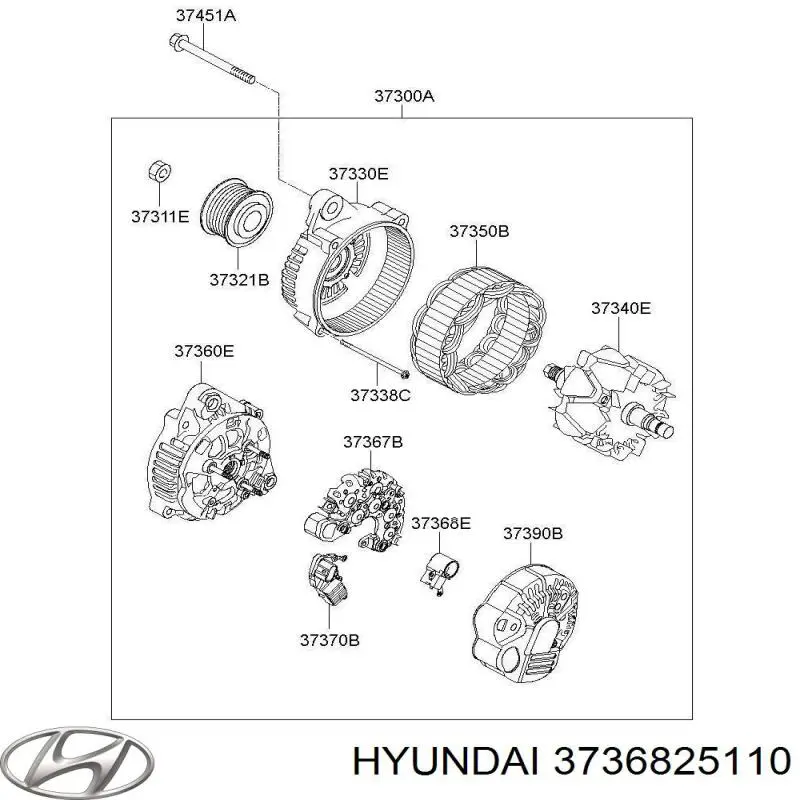 Compre 3736825110 Hyundai/Kia Porta-escovas do gerador