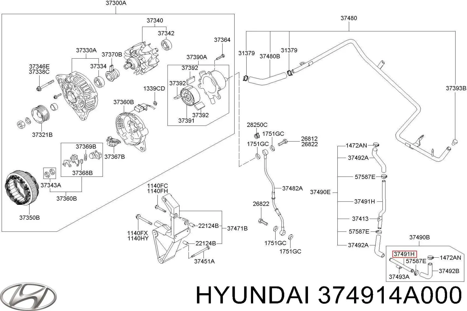  Hyundai/Kia 374914A000 preço, a partir de  