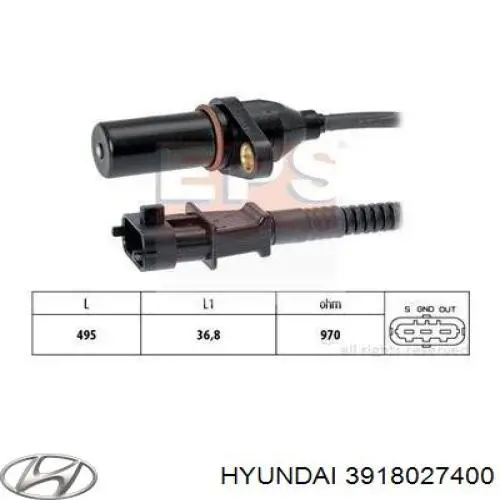 Compre 3918027400 Hyundai/Kia Sensor de posição (de revoluções) de cambota