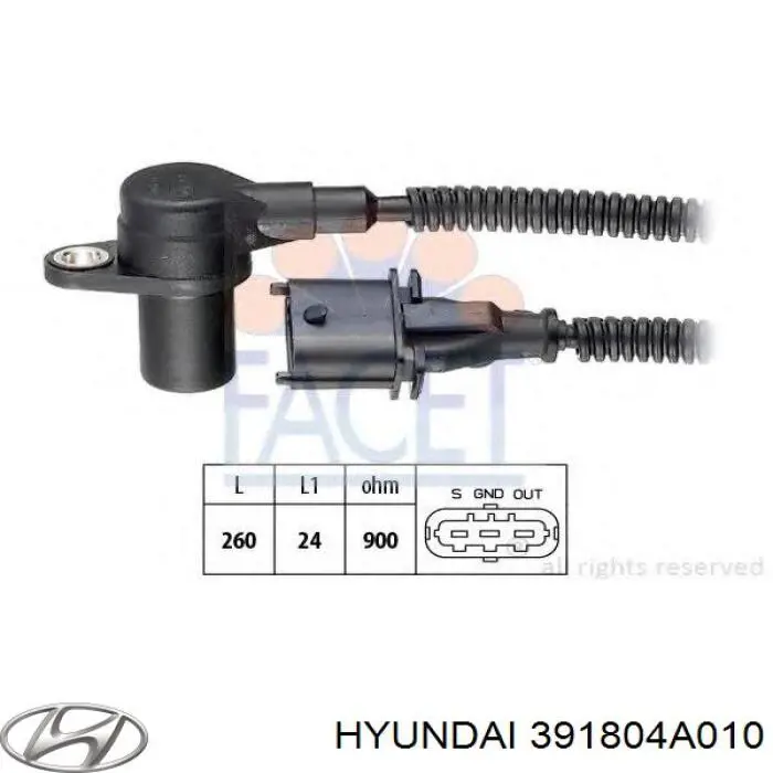 Compre 391804A010 Hyundai/Kia Sensor de posição (de revoluções) de cambota