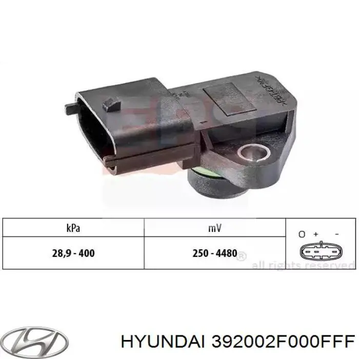 Compre 392002F000FFF Hyundai/Kia Sensor de pressão no coletor de admissão, MAP