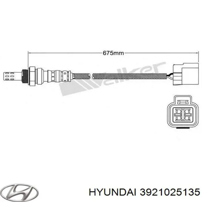3921025135 Hyundai/Kia Sonda lambda, sensor de oxigênio até o catalisador