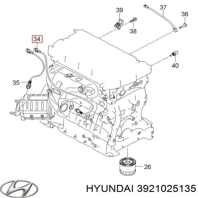Sonda lambda, sensor de oxigênio até o catalisador Hyundai/Kia 3921025135 preço, a partir de 70,67 USD