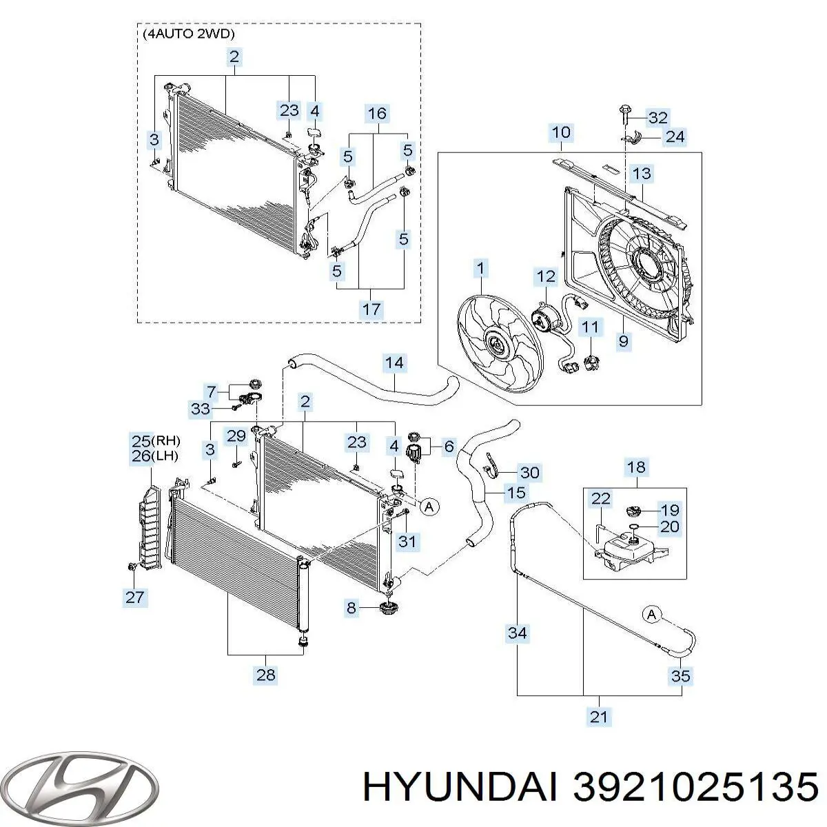 Compre 3921025135 Hyundai/Kia Sonda lambda, sensor de oxigênio até o catalisador