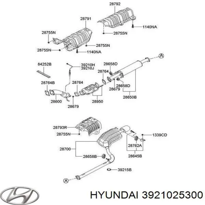Sonda lambda, sensor de oxigênio até o catalisador Hyundai/Kia 3921025300 preço, a partir de 45,31 USD