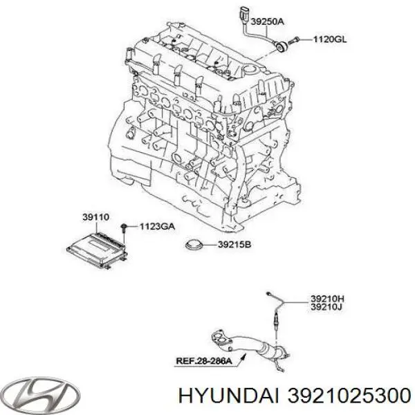 Compre 3921025300 Hyundai/Kia Sonda lambda, sensor de oxigênio até o catalisador