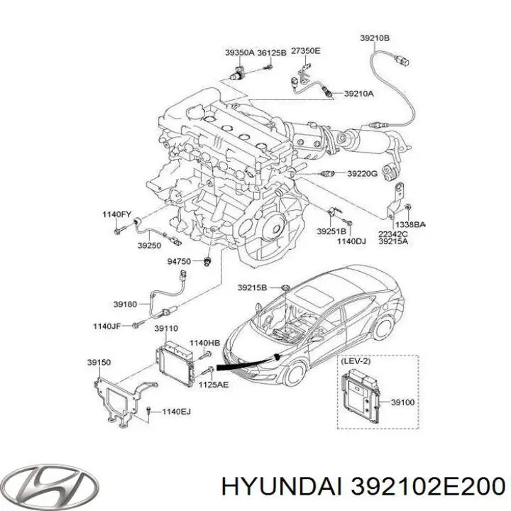 Sonda lambda, sensor de oxigênio até o catalisador Hyundai/Kia 392102E200 preço, a partir de 138,54 USD