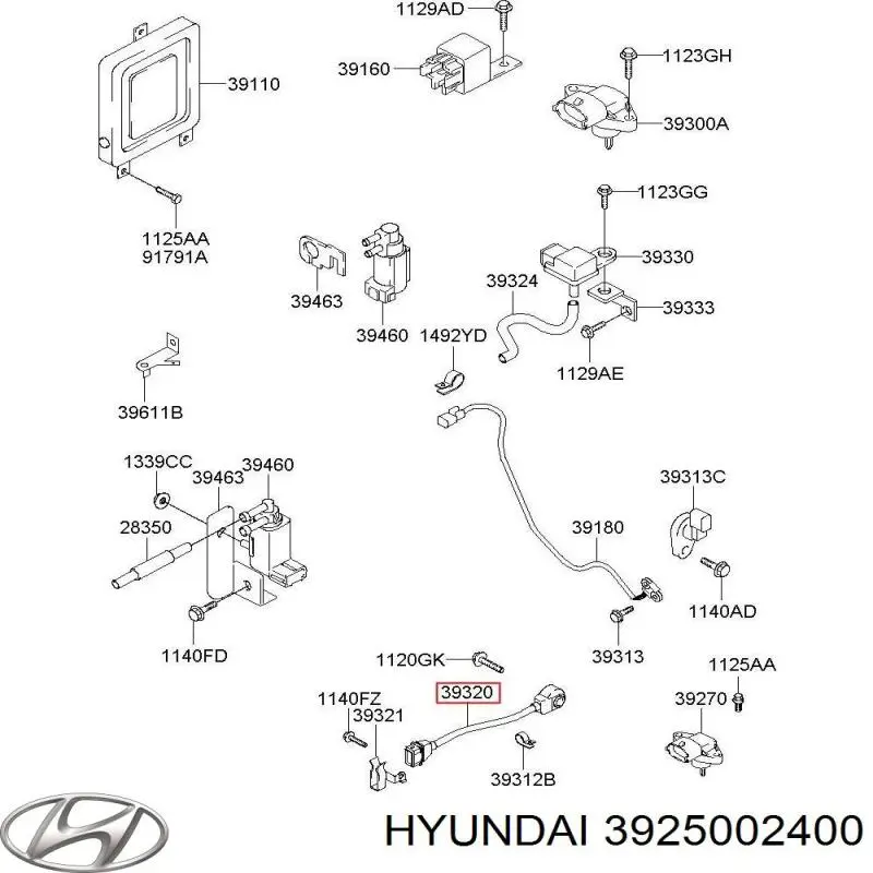 Compre 3925002400 Hyundai/Kia Sensor de detonação
