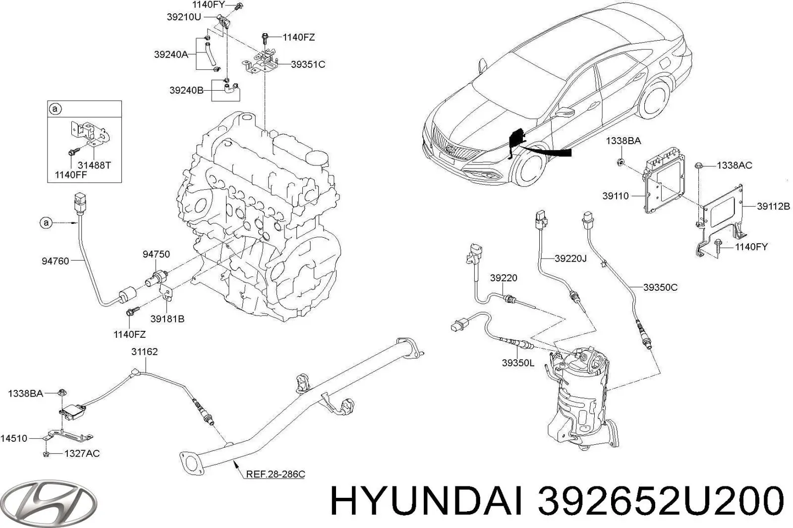 Sensor de óxidos de nitrogênio NOX Hyundai/Kia 392652U200 preço, a partir de 591,77 USD