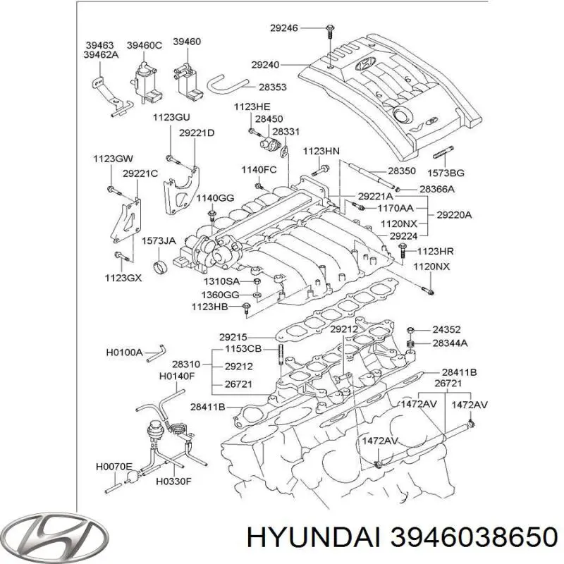 3946038650 Hyundai/Kia Convertidor de pressão (solenoide) de supercompressão