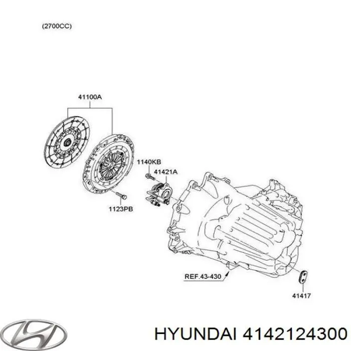 Compre 4142124300 Hyundai/Kia Cilindro de trabalho de embraiagem montado com rolamento de desengate