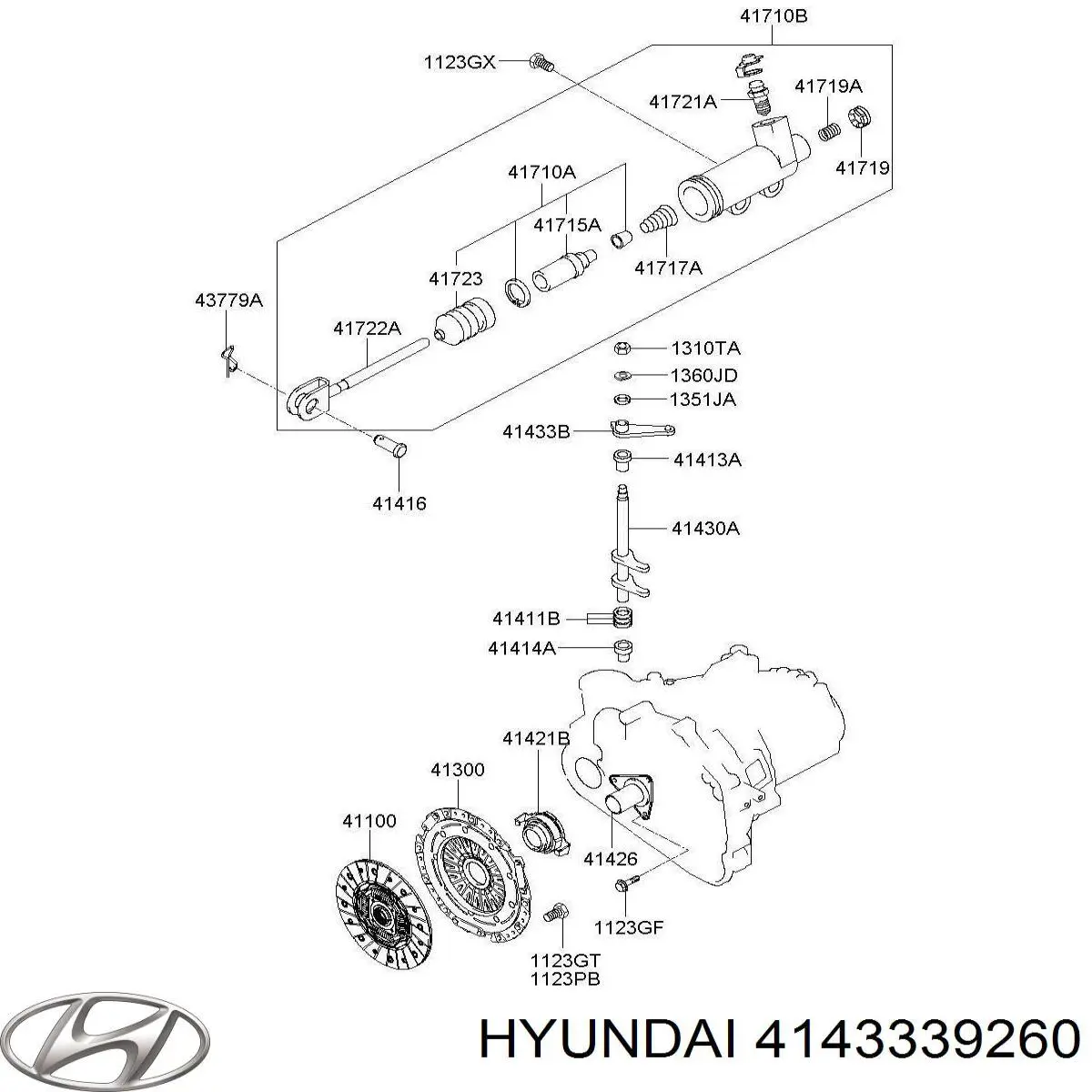 4143339260 Hyundai/Kia Eixo de forquilha de embraiagem