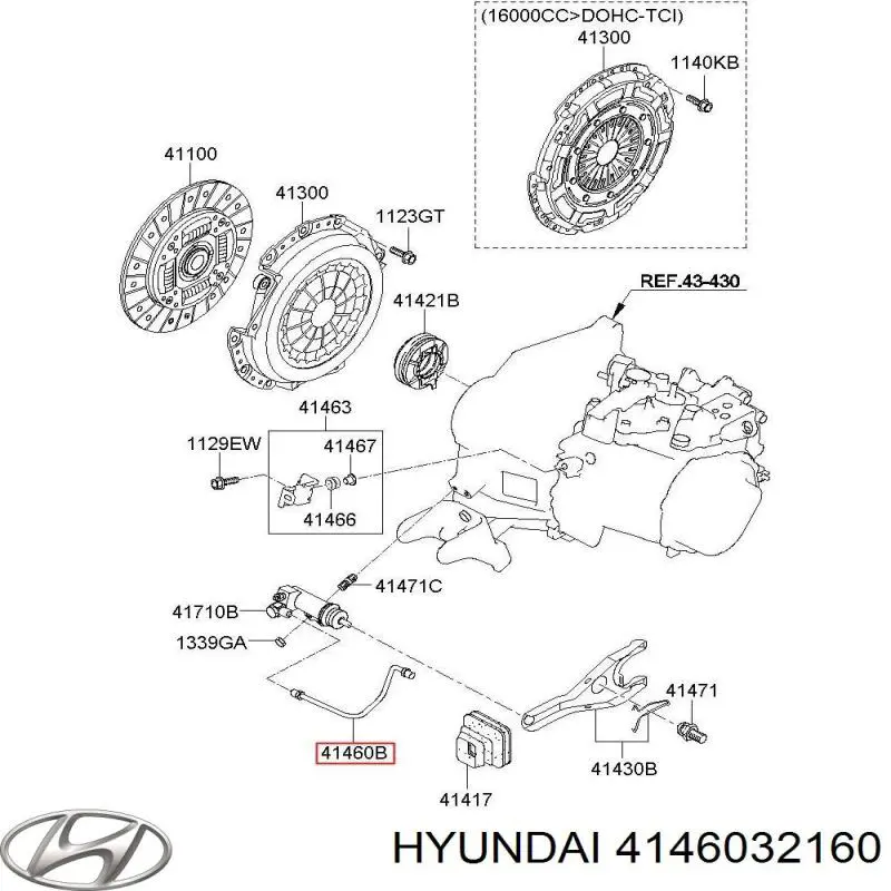 4146032160 Hyundai/Kia Tubo de embraiagem