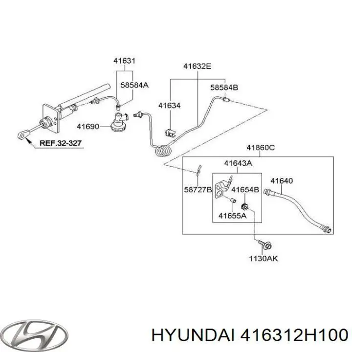 Mangueira de embraiagem Hyundai/Kia 416312H100 preço, a partir de 47,59 USD