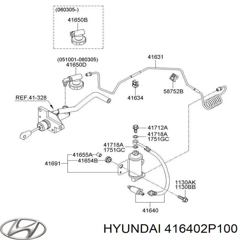 Mangueira de embraiagem Hyundai/Kia 416402P100 preço, a partir de 92,91 USD