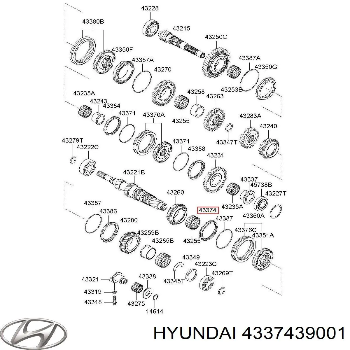 4337439010 Hyundai/Kia Anel de sincronizador
