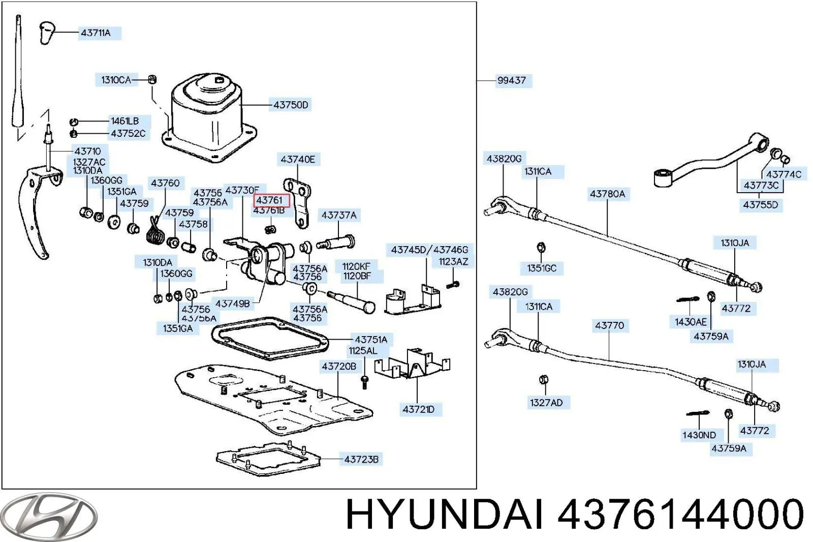 Bucha do mecanismo de mudança (de ligação) Hyundai H-1 STAREX Starex A1