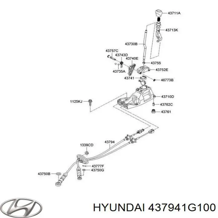 Cabo de mudança duplo Hyundai/Kia 437941G100 preço, a partir de 94,90 USD