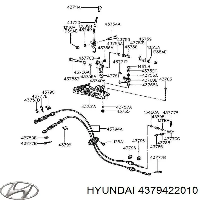 Cabo de mudança duplo Hyundai/Kia 4379422010 preço, a partir de 44,42 USD
