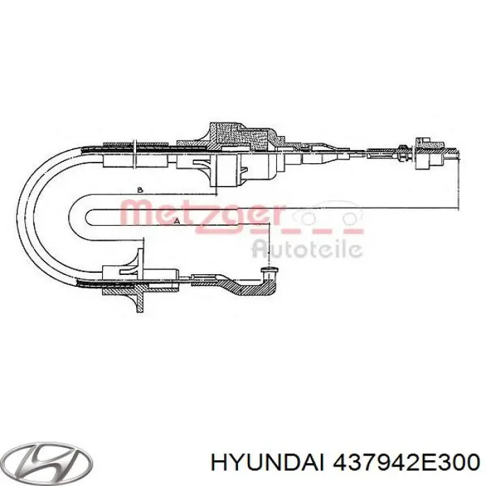 437942E300 Hyundai/Kia Cabo de mudança duplo
