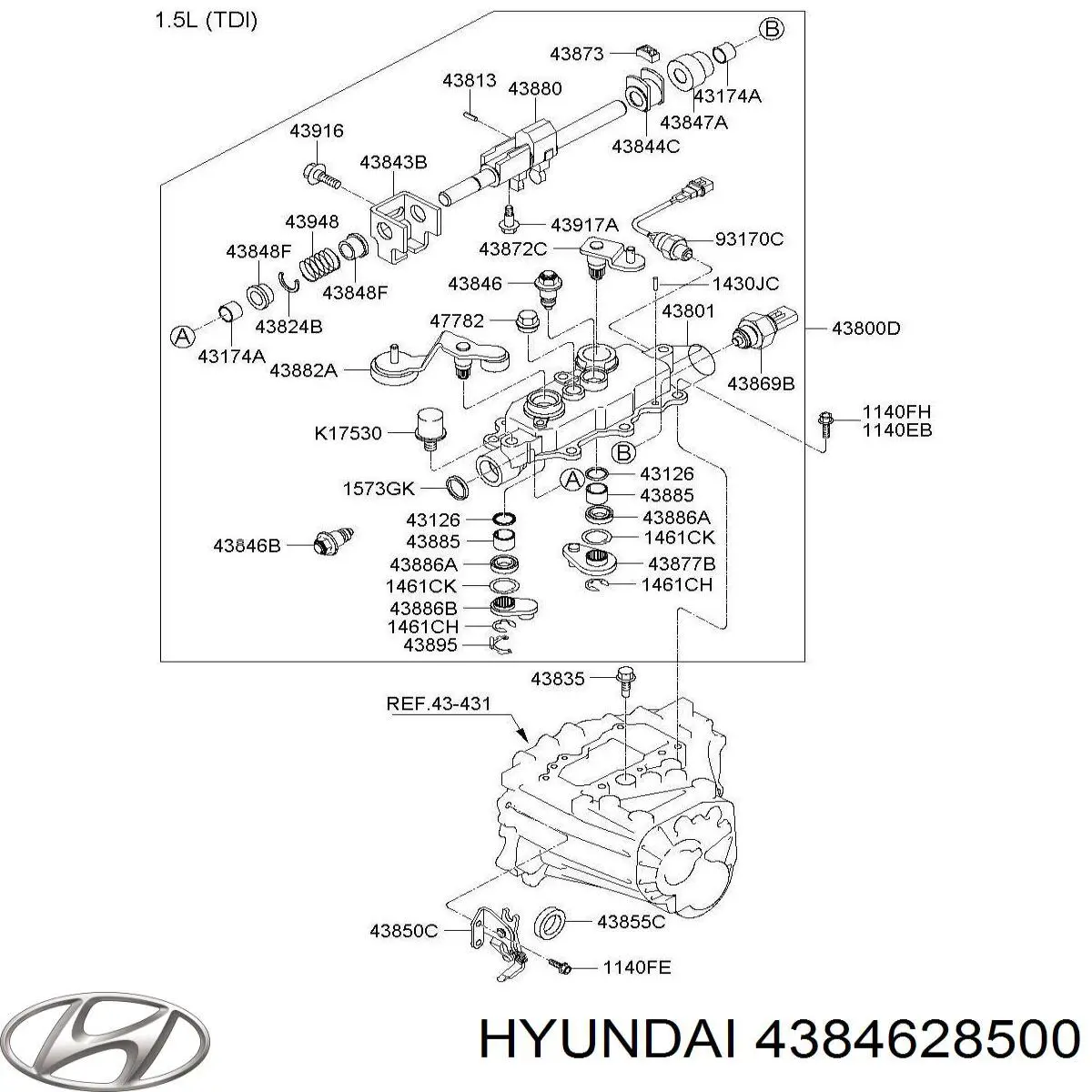  Hyundai/Kia 4384628000 preço, a partir de 54,32 USD